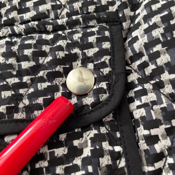 Croft & Barrow Womens Black & White Quilted Tweed Pattern Puffer Vest Size 2X - Picture 6 of 11